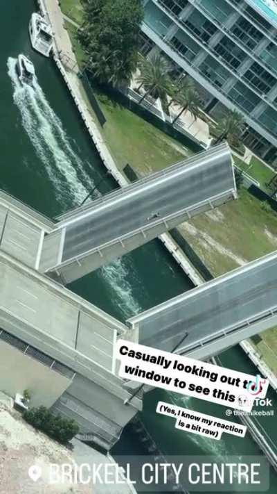 Guy hanging on a bridge in Miami