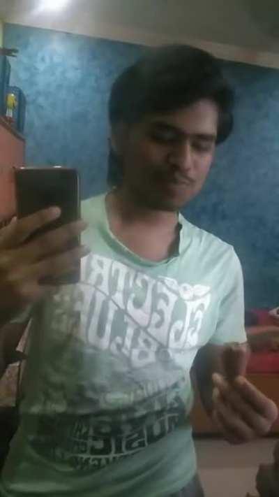 Here's me eating an ice cream the way it was NOT meant to. (Not click bait not NSFW) I really should have shaved before recording this.