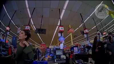 Antimask Qanon Karen refuses to wear a mask or leave the store, because she thinks she's a legal expert. (Sounds more like she's drunk.) She ends up getting arrested. Womp womp.