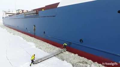 How to board a moving ship