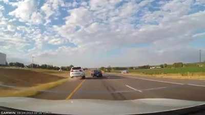 Driver manages to avoid an accident.