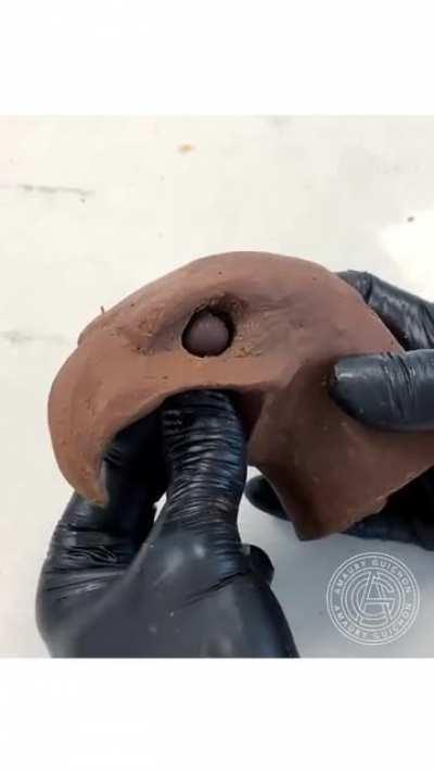 Amaury Guichon making an eagle out of chocolate