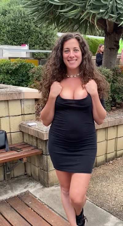 Showing off those titties in public