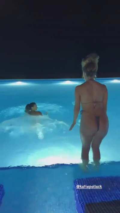 Night pool time with her friend - IG June 2024 