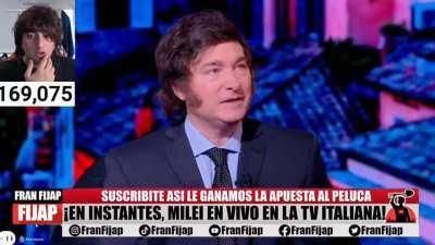 Milei domando periodista en vivo en la televisión Italiana