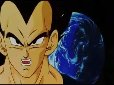 Vegeta speaks to the people