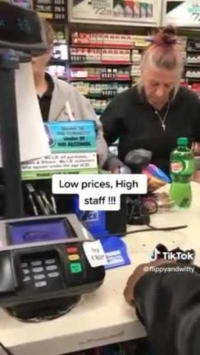These Cashiers Nodding out on the Job