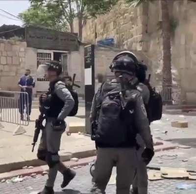 A journalist caught an Israeli soldier about to throw a grenade at MEDICS, ER RESPONDERS, AMBULANCE, and JOURNALISTS but he stopped when she caught him on camera.