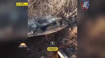 The FPV drone of the operators of the HORIZON GROUP division hit the Russian Supercam UAV. February 2025, somewhere in the airspace.