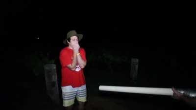 having a potato cannon launch at your balls