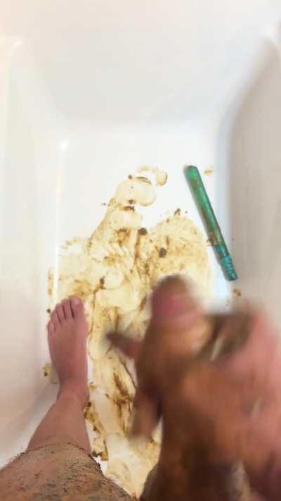 Stroking and spitting on my shitty cock 