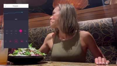 Going for a meal with an active vibrator in place
