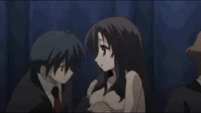 Suckling Kotonoha's Heavenly Titties [School Days]