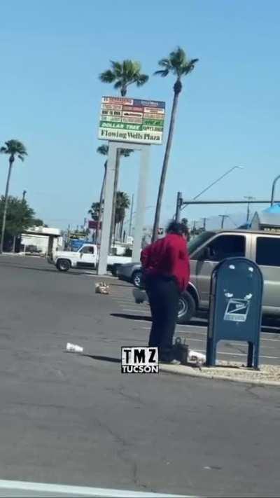 Lady pees into cups and bottles, drops them in USPS mail box