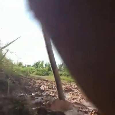 Brazilian Tarzan says he's going to jump the ravine from a side to the other using a stick