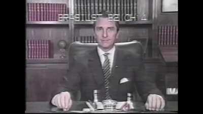 Behind the scenes of Fernando Collor de Melo, Brazilian President from 1990-1992, before an interview on TV