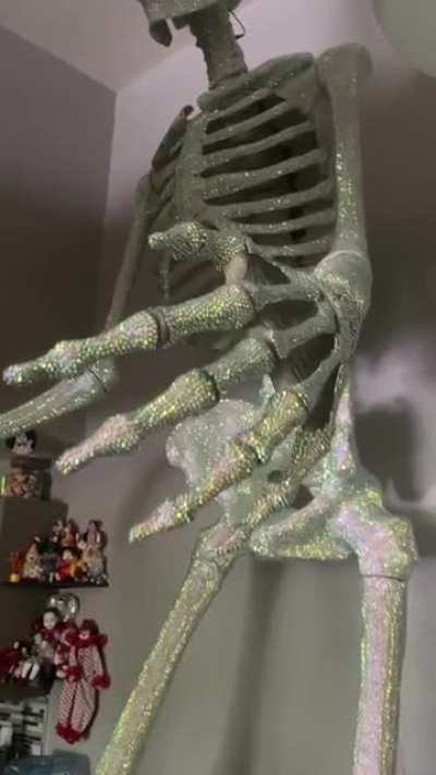 of a rhinestoned skeleton