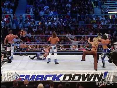 Melina powerful headscissors on to a helpless man.