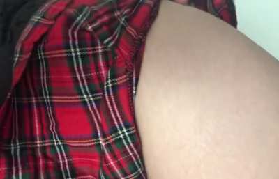 Wife gone corset and red plaid skirt