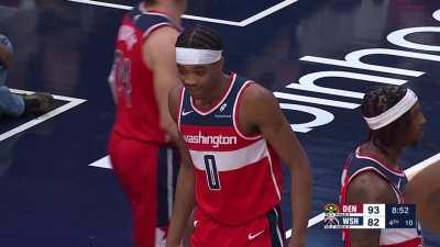 [Highlight] Bilal Coulibaly recovers and blocks Jamal Murray's layup attempt, the rim mic picks up 