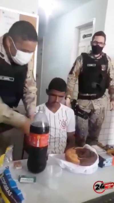 Police forces in brazil celebrating a theif's 18th birthday because they can't arrest anyone under 18