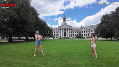 Topless and running wild through the city ;)