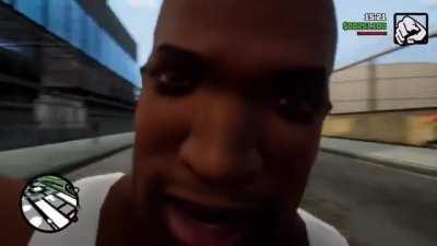 If you play GTA San Andreas Definitive Edition on PlayStation 5 while using first person while on a quadbike you get cursed results.