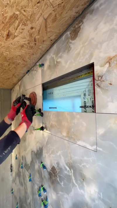 Bathroom tile cutting