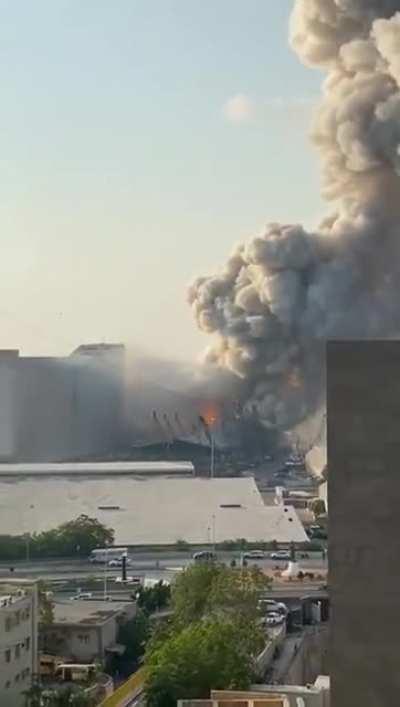 Close view of Beirut explosion
