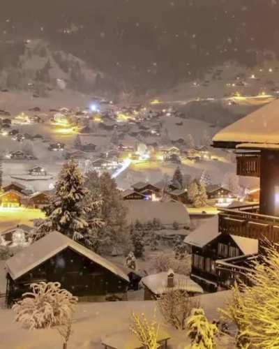 🔥 Snowy nights in Switzerland ❄️