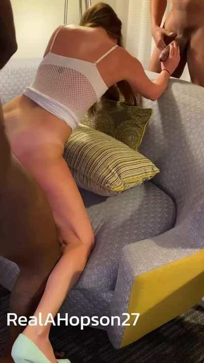 Filling her up from both ends. Doesn't get any better than that.