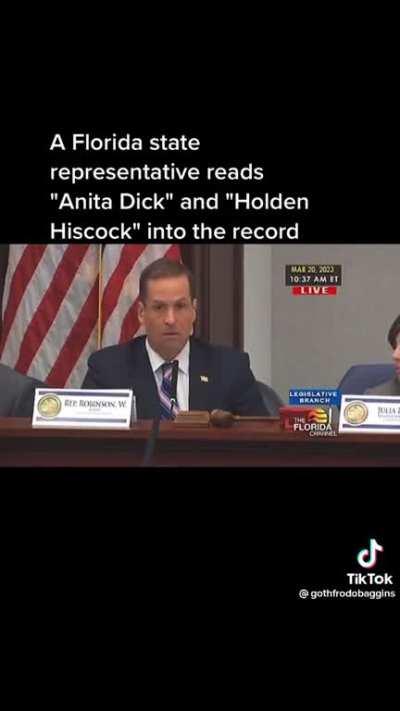 Florida State Representative reads these troll names into the record