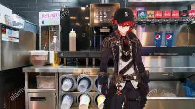 Zhongli and Childe order KFC