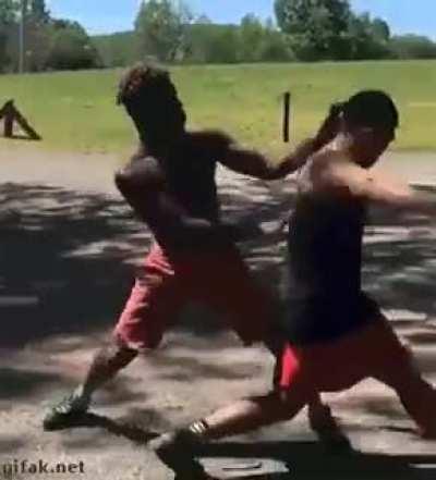 he was defenceless against an unknown superior fighting style