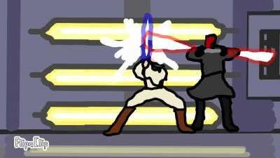 A FlipaClip animation I made of Obi Wan vs Darth Maul.