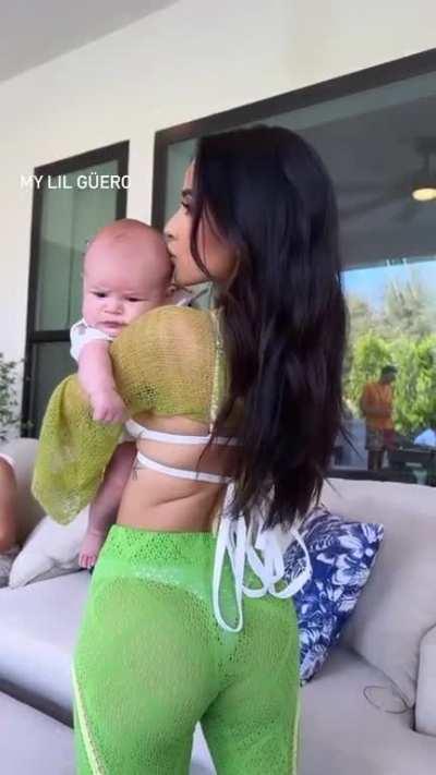 Becky at a family pool party