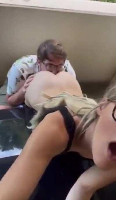 In a parking lot at a mall