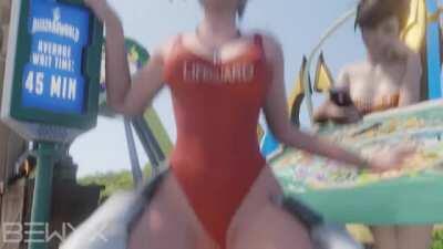 Lifeguard Mercy Riding Genji (Bewyx) [Overwatch]
