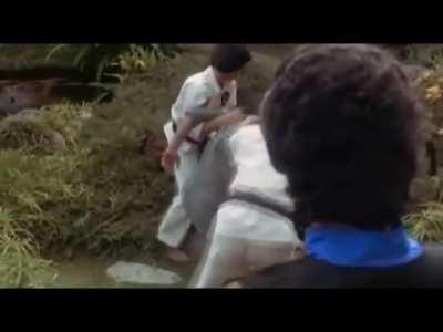 In The Kentucky Fried Movie (1977), Tony Gaznick wasn't informed of this scene beforehand, and actually thought he was being taken to Detroit