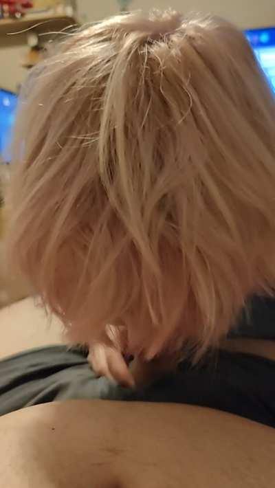 She takes care of me while I look for games to play.