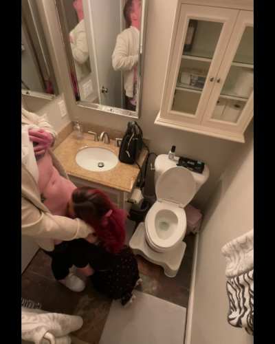 face fuck me in the bathroom during the party