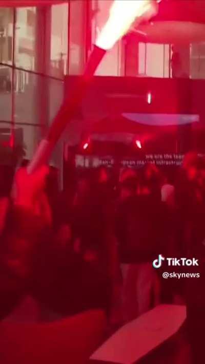 French protesters have stormed the Paris stock exchange.