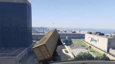 flipping a semi with the trailer as requested :)