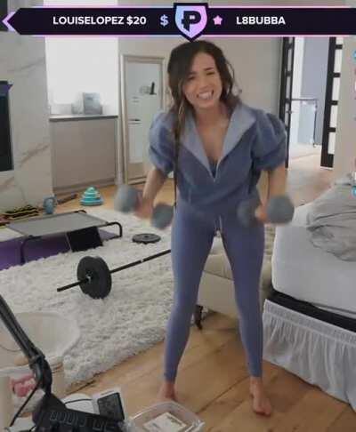 A higher quality version of Pokimane exercising