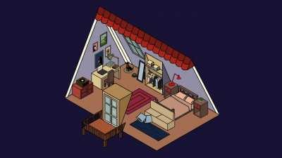 Triangle Room isometric animation loop (with sound). Hope you like it!