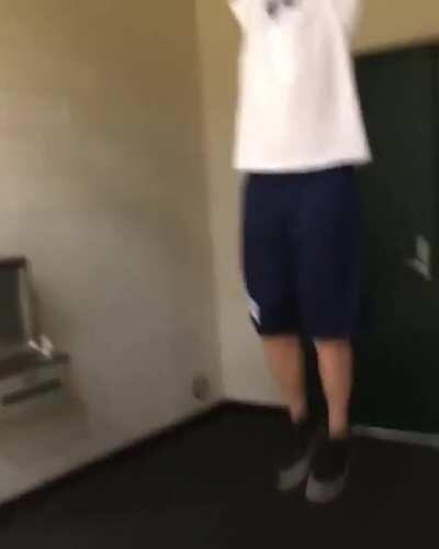 Kid Breaks Water Pipe Trying Gymnastic Flyaway Move