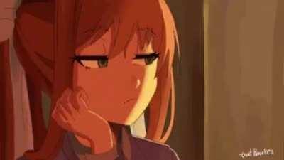 Is it normal for me to start smiling when Monika smiles?