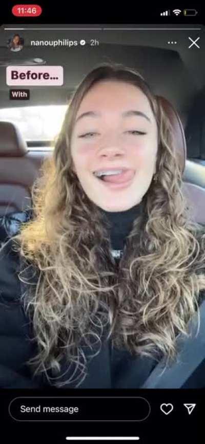 18 year old nanou licking her lips like a good girl