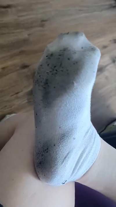 Dirty White ankle socks with toe prints 
