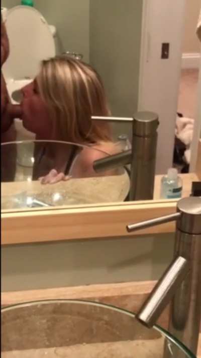 Blonde Bathroom BJ